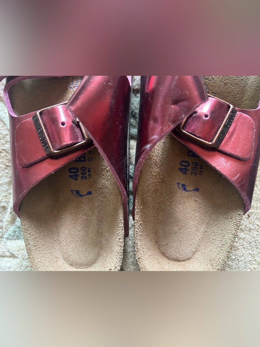 Birkenstock red sandals size 40 - Picture 2 of 3